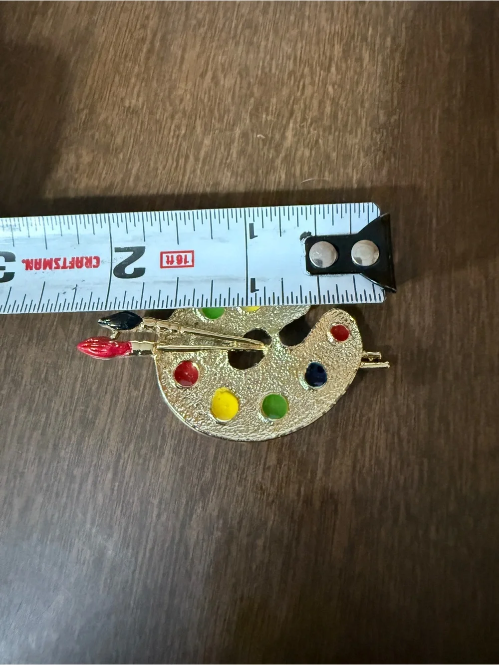 Vintage Gerry’s Artist Palette Brooch Pin Paint Brushes Gold Tone